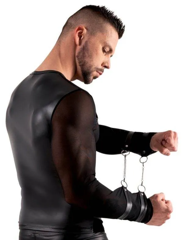 Svenjoyment Bondage Herren Langarm-Shirt mit Fesselriemen und Karabiner L Svenjoyment Bondage Herren Langarm-Shirt mit Fesselriemen und Karabiner L