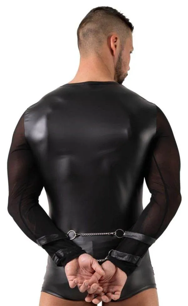 Svenjoyment Bondage Herren Langarm-Shirt mit Fesselriemen und Karabiner L Svenjoyment Bondage Herren Langarm-Shirt mit Fesselriemen und Karabiner L