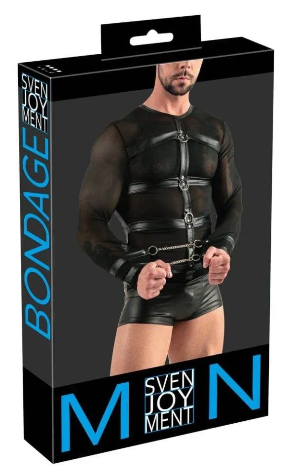 21615081701_verp Svenjoyment Bondage Herren Langarm-Shirt mit Fesselriemen und Karabiner L