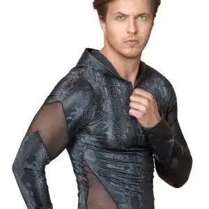 NEK Herren Shirt S - Schlangenhaut-Optik, Powernet, Kapuze L NEK Herren Shirt S - Schlangenhaut-Optik, Powernet, Kapuze L – Bild 4