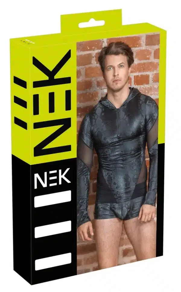 NEK Herren Shirt S - Schlangenhaut-Optik, Powernet, Kapuze L