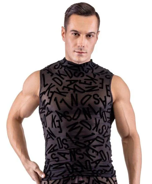 Svenjoyment Herren Top S - Buchstaben-Print, transparent, körperbetonend XL Svenjoyment Herren Top S - Buchstaben-Print, transparent, körperbetonend XL