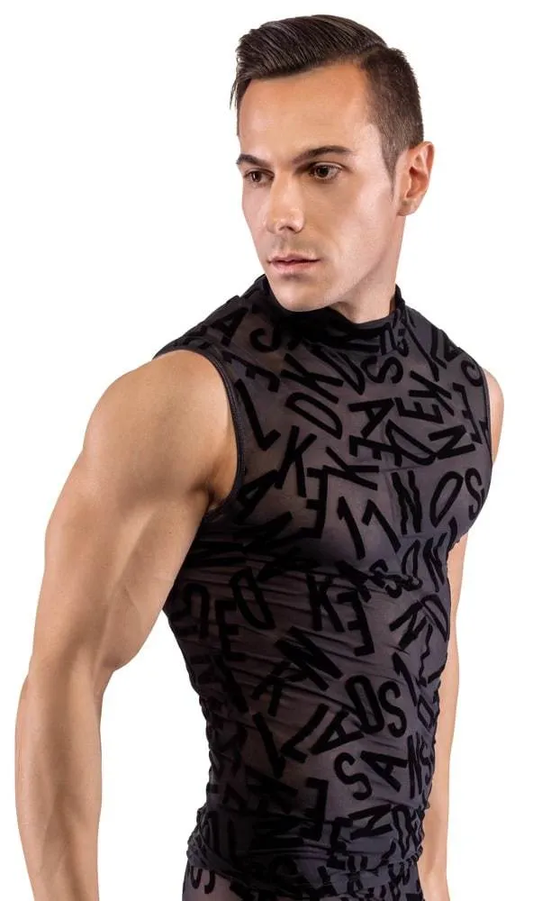 Svenjoyment Herren Top S - Buchstaben-Print, transparent, körperbetonend XL Svenjoyment Herren Top S - Buchstaben-Print, transparent, körperbetonend XL