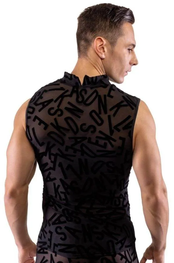 Svenjoyment Herren Top S - Buchstaben-Print, transparent, körperbetonend XL Svenjoyment Herren Top S - Buchstaben-Print, transparent, körperbetonend XL