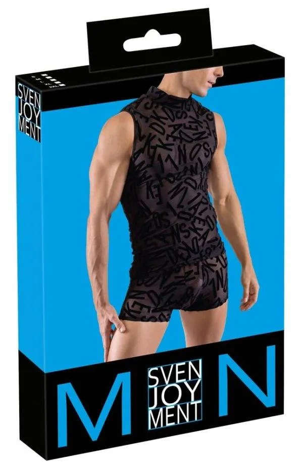 21615751701_verp Svenjoyment Herren Top S - Buchstaben-Print, transparent, körperbetonend XL