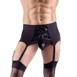 Svenjoyment Herren Strapsgürtel - Extra breit, weiche Mikrofaser, Spitzeneinsatz, Zierschnürung L Svenjoyment Herren Strapsgürtel - Extra breit, weiche Mikrofaser, Spitzeneinsatz, Zierschnürung L – Bild 4