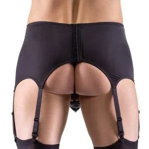 Svenjoyment Herren Strapsgürtel - Extra breit, weiche Mikrofaser, Spitzeneinsatz, Zierschnürung L Svenjoyment Herren Strapsgürtel - Extra breit, weiche Mikrofaser, Spitzeneinsatz, Zierschnürung L – Bild 5