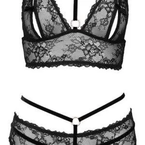 Aubierta Fina BH-Set mit Spitze und Samt, ouvert L Aubierta Fina BH-Set mit Spitze und Samt, ouvert L – Bild 5
