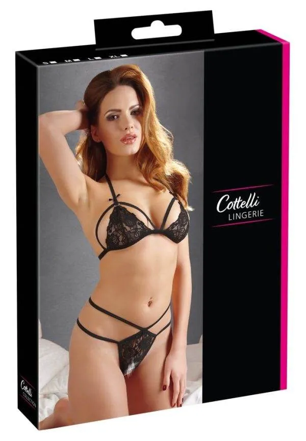22112541021_verp Cottelli LINGERIE - Spitzen-Set: Soft-BH & String ouvert M