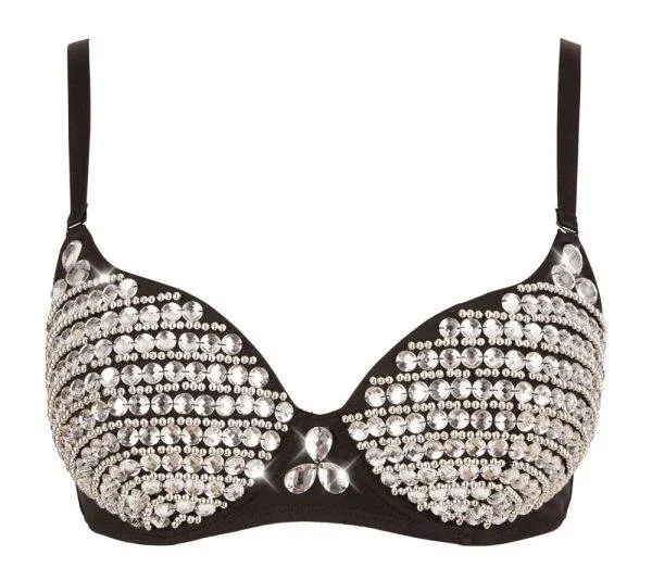 Cottelli PARTY Glitzer Perlen BH Schwarz/Silber 85B Cottelli PARTY Glitzer Perlen BH Schwarz/Silber 85B