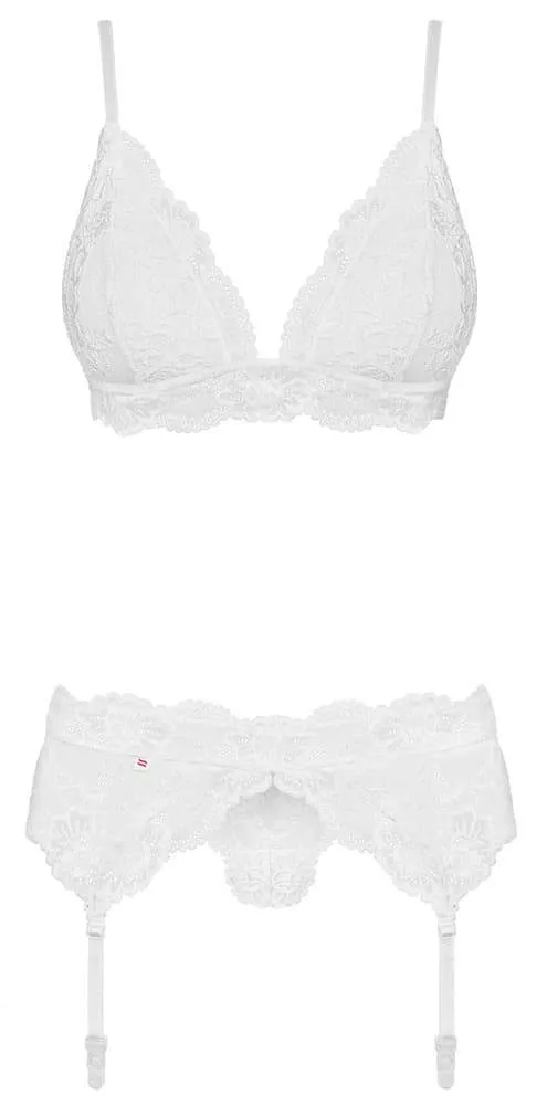 Obsessive Verführ-Set, Spitze, weiß S/M