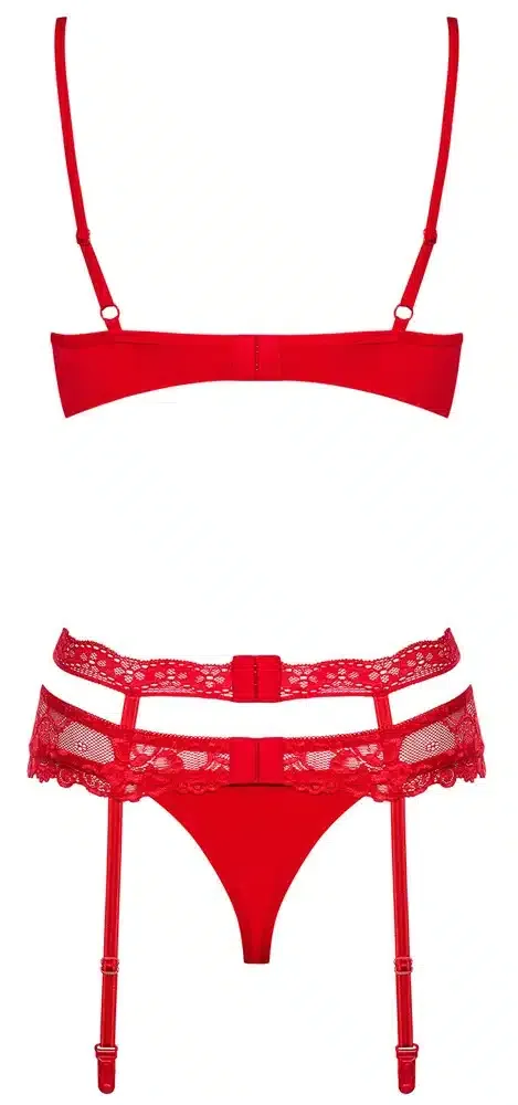Obsessive Heartina - Verführ-Set mit Spitze und Strass S/M Obsessive Heartina - Verführ-Set mit Spitze und Strass S/M