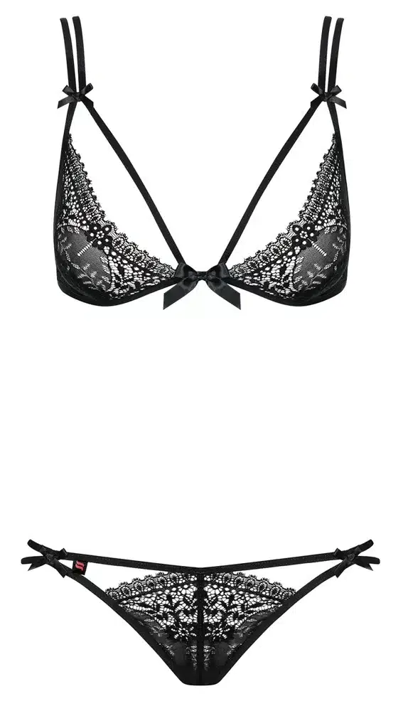 Obsessive Intensa - BH Set mit Spitze und Zierschleifen S/M