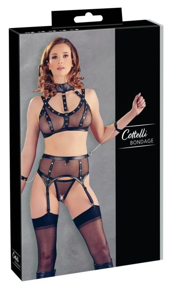 Cottelli BONDAGE - Bondage-Set mit Soft-BH L