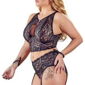 Cottelli BONDAGE - Spitzen-Bralette und Straps-Slip 85D/L Cottelli BONDAGE - Spitzen-Bralette und Straps-Slip 85D/L – Bild 3