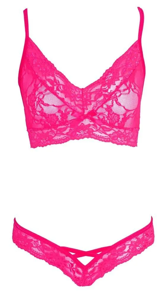 Cottelli LINGERIE - Pinkes Spitzen-Set S/M Cottelli LINGERIE - Pinkes Spitzen-Set S/M