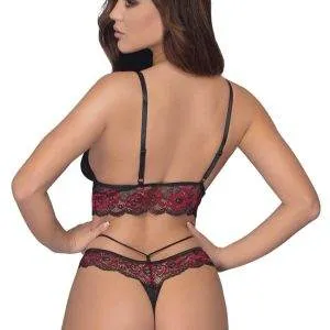 Cottelli LINGERIE: Spitzen BH Set, sinnlich & bequem Schwarz/Rot S Cottelli LINGERIE: Spitzen BH Set, sinnlich & bequem Schwarz/Rot S – Bild 3