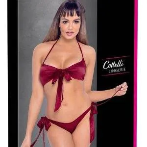 Cottelli LINGERIE - Set: Soft-BH & Slip, rot, S/M L/XL