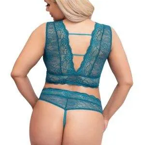 Cottelli CURVES - Spitzen BH Set petrol, ouvert Petrol 4XL Cottelli CURVES - Spitzen BH Set petrol, ouvert Petrol 4XL – Bild 5