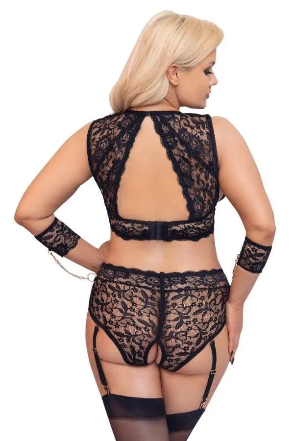 Cottelli BONDAGE BH-Set XL - Spitze, Roségold, Armfesseln 4XL Cottelli BONDAGE BH-Set XL - Spitze, Roségold, Armfesseln 4XL