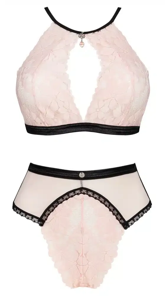 Obsessive Lilines Set - Elegant & raffiniert Rosa/Schwarz S/M Obsessive Lilines Set - Elegant & raffiniert Rosa/Schwarz S/M