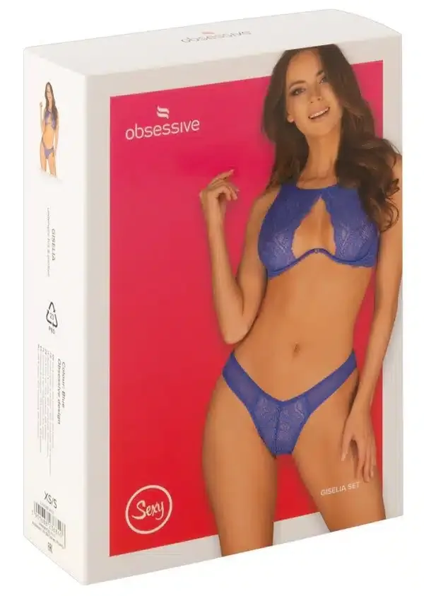 Obsessive Giselia - BH & Slip in royalem Blau XS/S