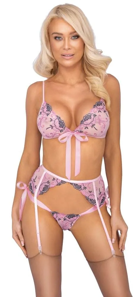 Kissable BH-Set, floral bestickt L/XL