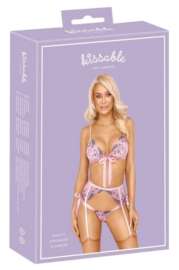 Kissable BH-Set, floral bestickt L/XL