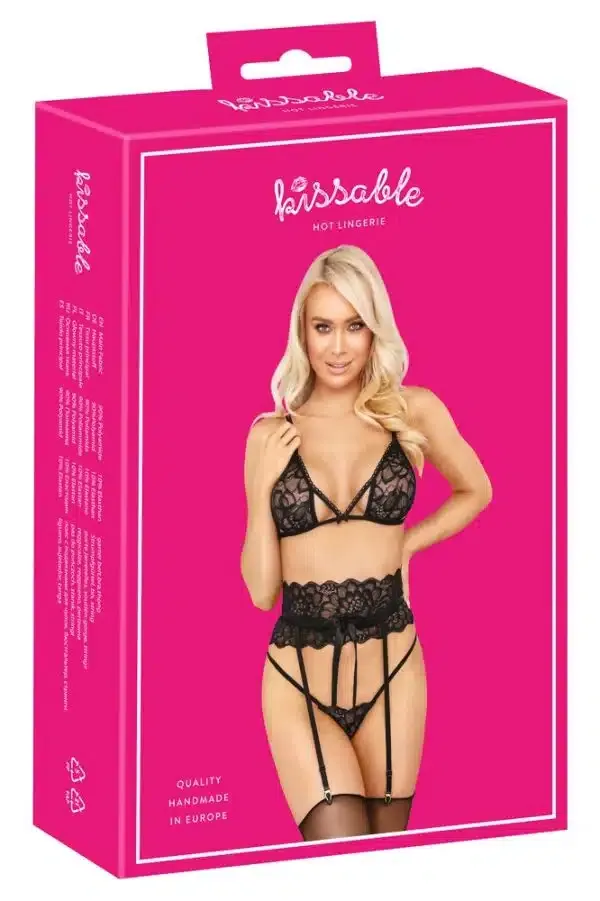 Kissable Strapsset aus Spitze S/M