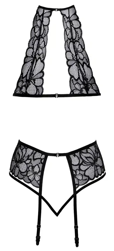 Kissable BH-Set aus Spitze - Soft-BH, Strapsgurt & String L/XL Kissable BH-Set aus Spitze - Soft-BH, Strapsgurt & String L/XL