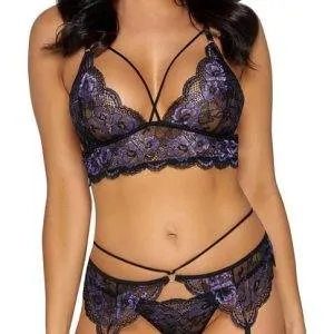 Cottelli LINGERIE - Spitzen-Trio für sinnliche Verführungen Schwarz/Lila S Cottelli LINGERIE - Spitzen-Trio für sinnliche Verführungen Schwarz/Lila S – Bild 3