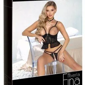 Abierta Fina Longline-Hebe & Slip ouvert - edle Spitze mit Samtdetails 75B/S Abierta Fina Longline-Hebe & Slip ouvert - edle Spitze mit Samtdetails 75B/S – Bild 1