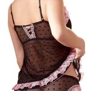 Cottelli LINGERIE - Spitzen Set mit Schleife Schwarz/Rosa M Cottelli LINGERIE - Spitzen Set mit Schleife Schwarz/Rosa M – Bild 3
