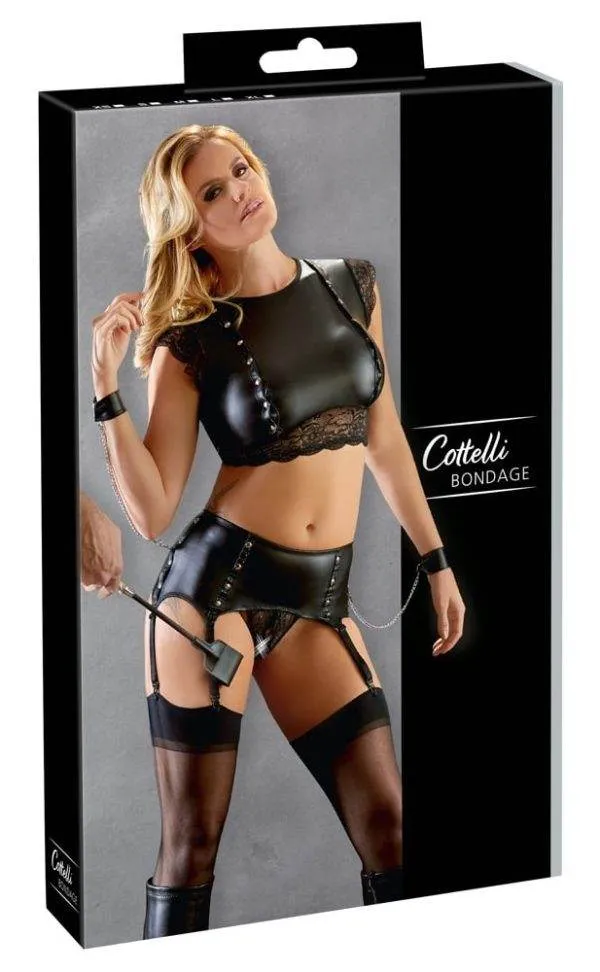 22511831021_verp Cottelli BONDAGE - Top & Strapsslip Set, für Bondage-Queens S