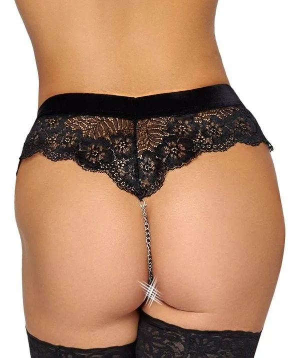 Cottelli LINGERIE - Spitzenpanty mit abnehmbarer Kette S Cottelli LINGERIE - Spitzenpanty mit abnehmbarer Kette S