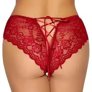 Cottelli LINGERIE - Verführerischer Slip ouvert in Rot M Cottelli LINGERIE - Verführerischer Slip ouvert in Rot M – Bild 4