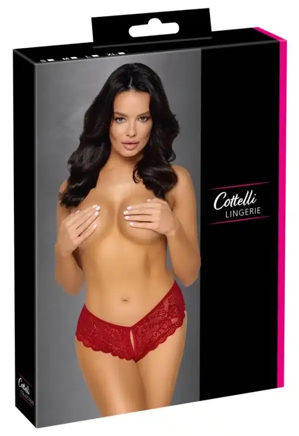 Cottelli LINGERIE - Verführerischer Slip ouvert in Rot M