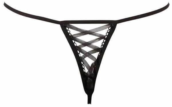 Cottelli LINGERIE String Rose ouvert - Sexy bis ins Detail! Schwarz/Rot M/L Cottelli LINGERIE String Rose ouvert - Sexy bis ins Detail! Schwarz/Rot M/L