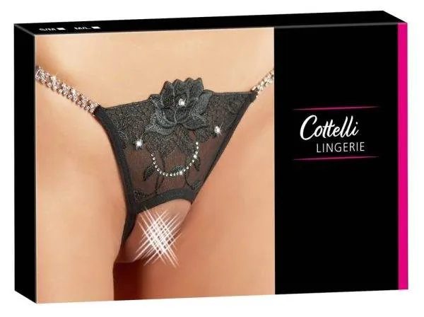 23206571111_verp Cottelli LINGERIE String Strass - Sexy bis ins Detail! M/L