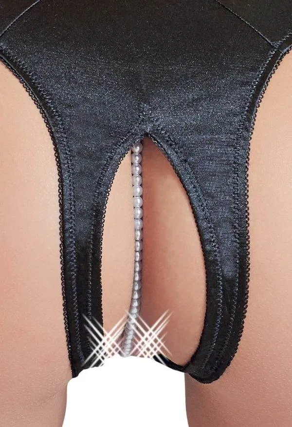 Cottelli LINGERIE - Perlen-Slip ouvert, Satin, Stickerei S Cottelli LINGERIE - Perlen-Slip ouvert, Satin, Stickerei S