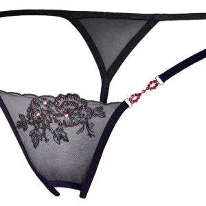 Cottelli LINGERIE - Zarter String mit Stickerei und Strasselementen M/L Cottelli LINGERIE - Zarter String mit Stickerei und Strasselementen M/L – Bild 4
