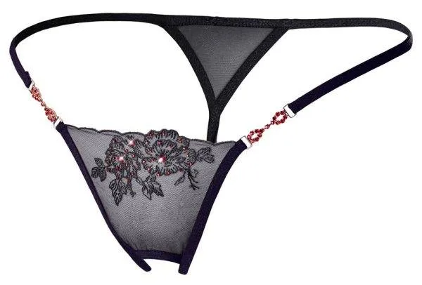 Cottelli LINGERIE - Zarter String mit Stickerei und Strasselementen M/L Cottelli LINGERIE - Zarter String mit Stickerei und Strasselementen M/L