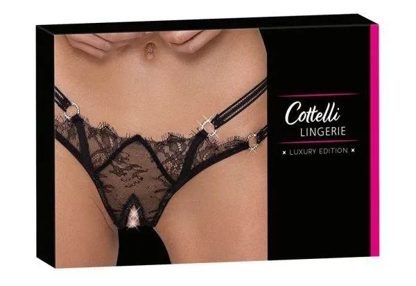 23222501111_verp Cottelli LINGERIE - Verführerischer Riostring mit Strassringen M/L
