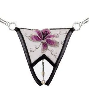 Cottelli LINGERIE Riostring Blume Schwarz/Rosa M/L Cottelli LINGERIE Riostring Blume Schwarz/Rosa M/L – Bild 5