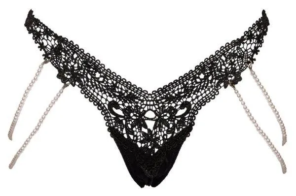 Cottelli LINGERIE - Perlenketten Riostring Schwarz/Creme S/M Cottelli LINGERIE - Perlenketten Riostring Schwarz/Creme S/M