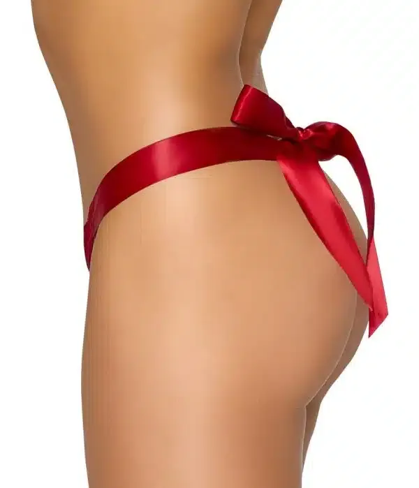 Cottelli LINGERIE - String Schleife aus Spitze, Liebesrot S/M