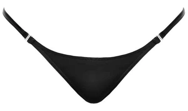 Noir Powerwetlook String - Sexy & bequem S/M Noir Powerwetlook String - Sexy & bequem S/M