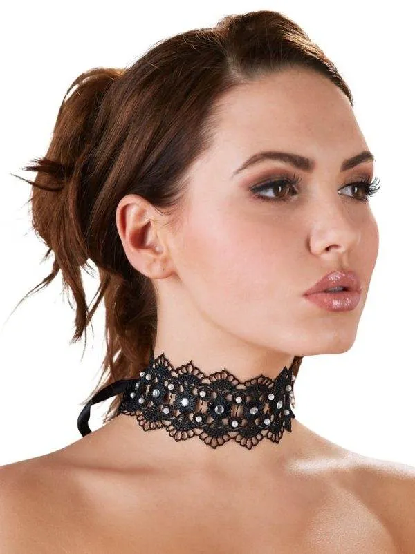 Cottelli ACCESSOIRES - Glamour Halsband mit Strass unisize
