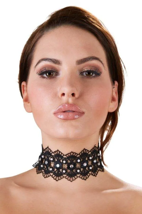 Cottelli ACCESSOIRES - Glamour Halsband mit Strass unisize