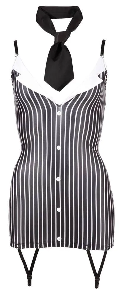 Cottelli COSTUMES Sekretärin S - Enganliegendes Kleid mit Strapsen und Krawatte Schwarz/Weiß S Cottelli COSTUMES Sekretärin S - Enganliegendes Kleid mit Strapsen und Krawatte Schwarz/Weiß S